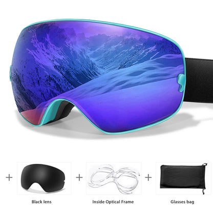 Men Women Outdoor Sports Ski goggles Anti-fog Snowboarding Snowmobile