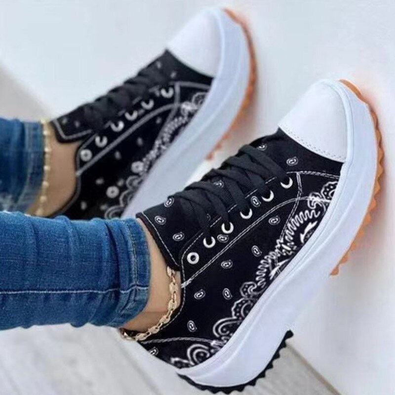 Fashion Pattern Canvas Women Sneakers Casual Sport Shoes 