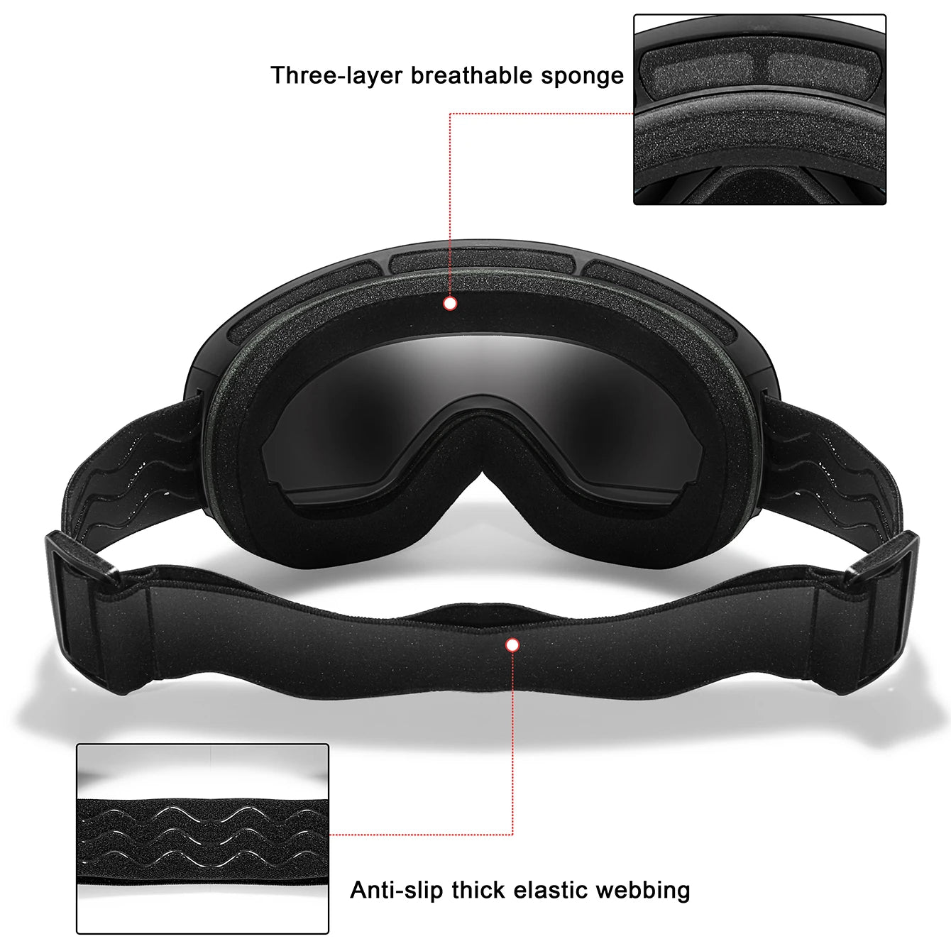 Men Women Outdoor Sports Ski goggles Anti-fog Snowboarding Snowmobile
