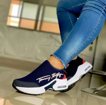 Casual Breathable Wedges Ladies Walking Sneakers Flat Women Shoes 