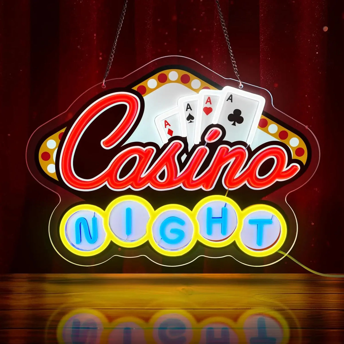 All In Casino Night Neon Sign