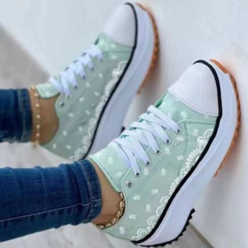 Fashion Pattern Canvas Women Sneakers Casual Sport Shoes 
