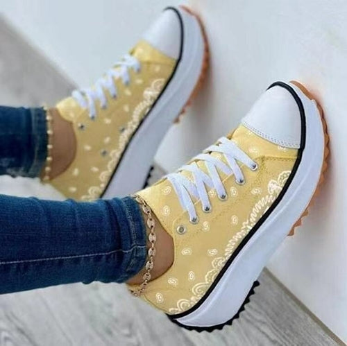 Fashion Pattern Canvas Women Sneakers Casual Sport Shoes 