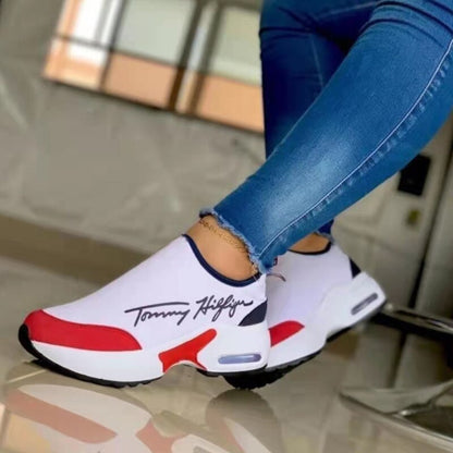 Casual Breathable Wedges Ladies Walking Sneakers Flat Women Shoes 