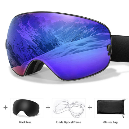Men Women Outdoor Sports Ski goggles Anti-fog Snowboarding Snowmobile