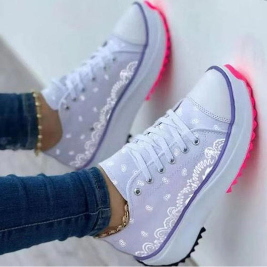 Fashion Pattern Canvas Women Sneakers Casual Sport Shoes 