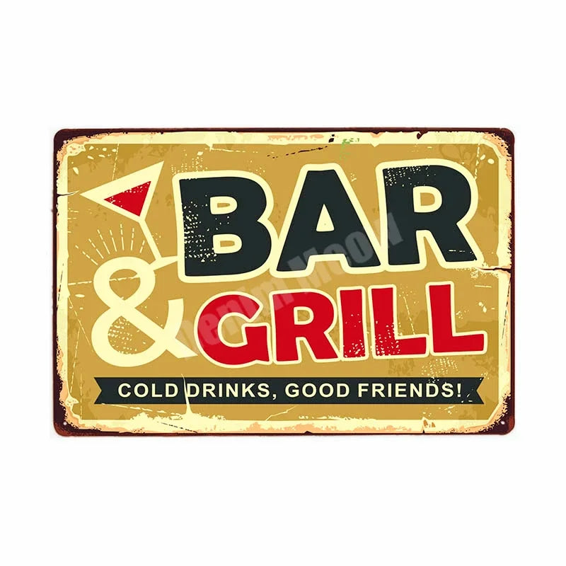 Retro Bar Metal Signs