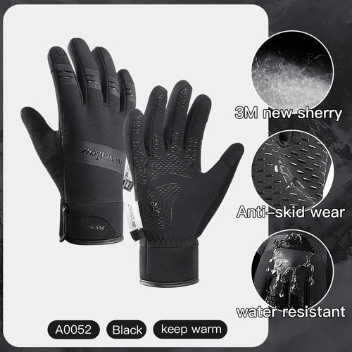 3M Gloves Black Waterproof Winter Warm Cycling Outdoor Sports Running 