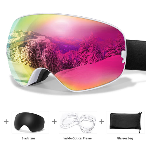Men Women Outdoor Sports Ski goggles Anti-fog Snowboarding Snowmobile