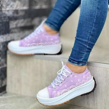 Fashion Pattern Canvas Women Sneakers Casual Sport Shoes 