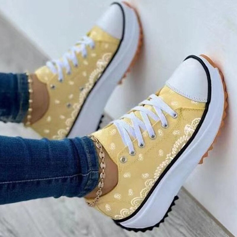Fashion Pattern Canvas Women Sneakers Casual Sport Shoes 