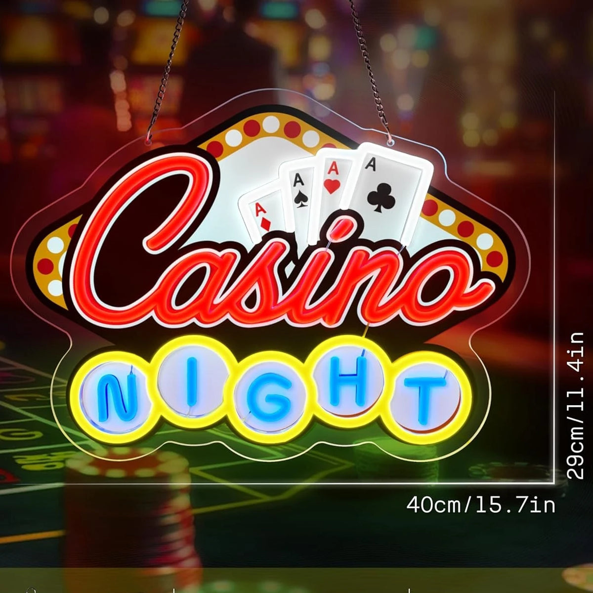 All In Casino Night Neon Sign