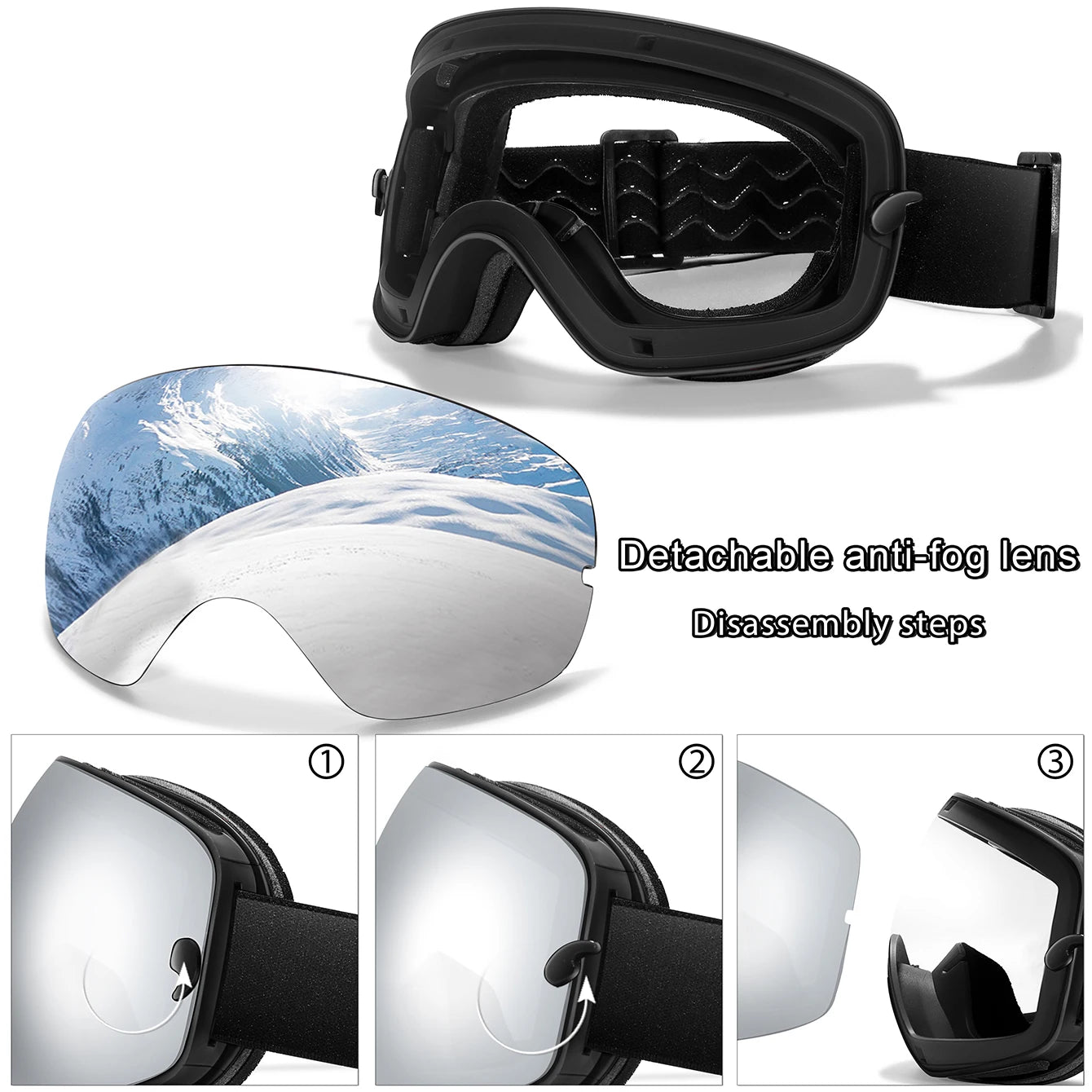 Men Women Outdoor Sports Ski goggles Anti-fog Snowboarding Snowmobile