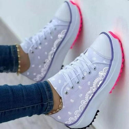 Fashion Pattern Canvas Women Sneakers Casual Sport Shoes 