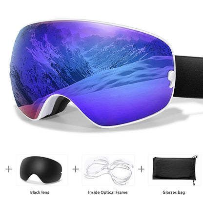 Men Women Outdoor Sports Ski goggles Anti-fog Snowboarding Snowmobile