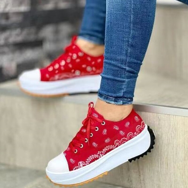 Fashion Pattern Canvas Women Sneakers Casual Sport Shoes 