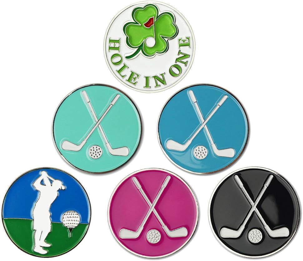 Golf Ball Markers Golf Markers Golf Gifts Clips Pack of 6