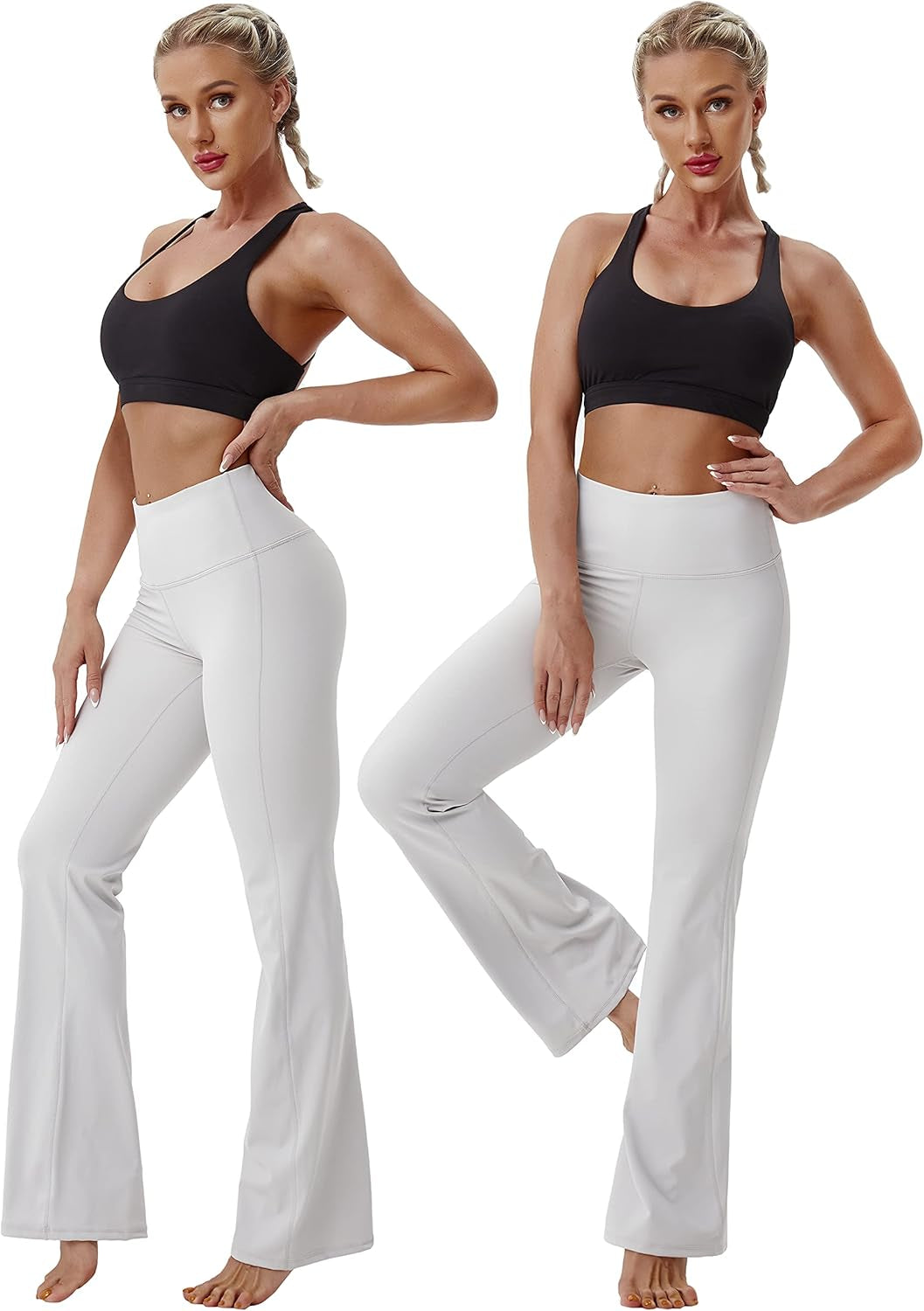 29"/31"/33"/35"/37" 3 Styles Women'S High Waist Bootcut Yoga Pants Basic/Side Pockets Tummy Control Workout Flared