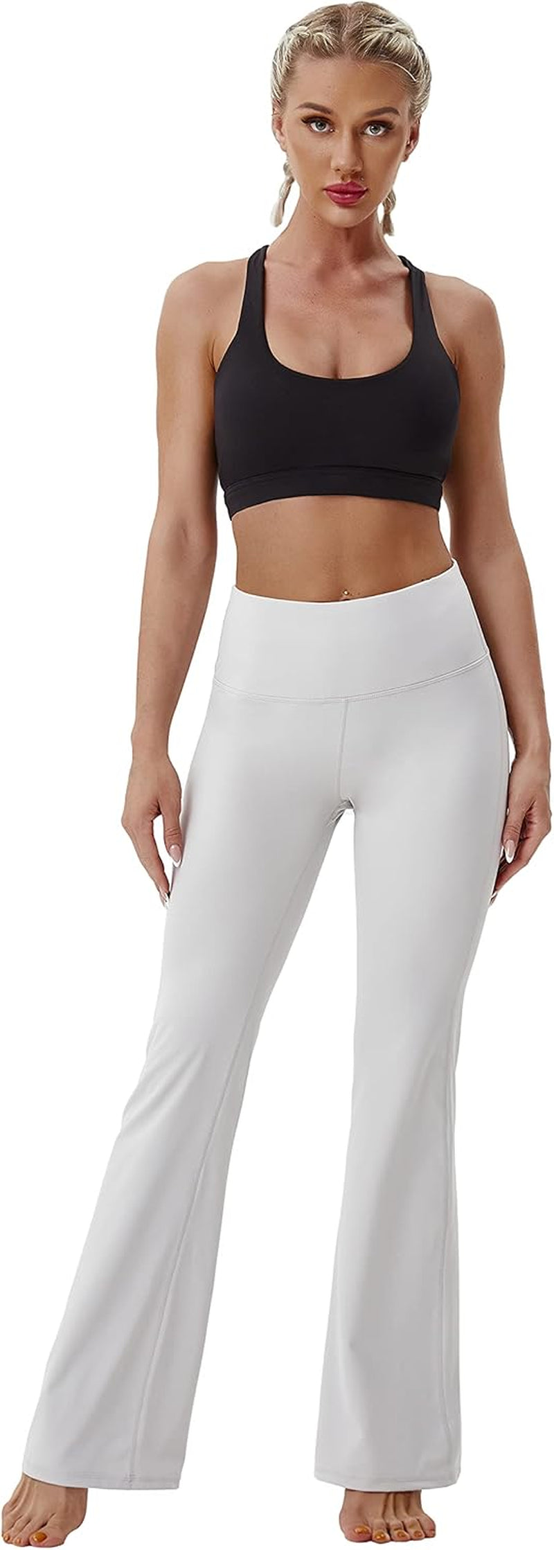 29"/31"/33"/35"/37" 3 Styles Women'S High Waist Bootcut Yoga Pants Basic/Side Pockets Tummy Control Workout Flared