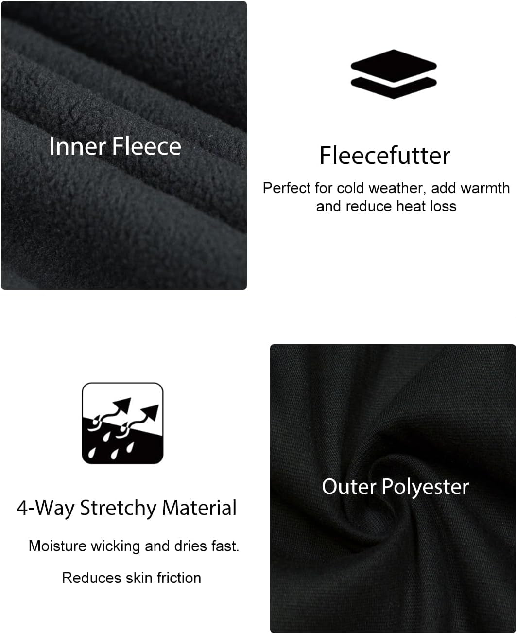 Men'S Thermal Underwear Sets Long Sleeve Compression Shirts, Winter Gear Sports Base-Layer Top Bottom Sets