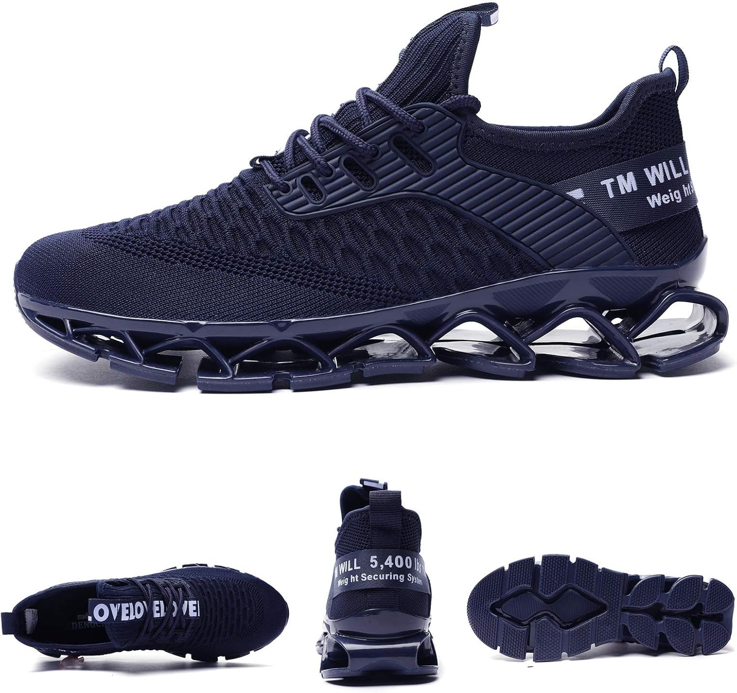 Men'S Running Shoes Blade Non Slip Fashion Sneakers Breathable Mesh Soft Sole Casual Athletic Walking Shoes