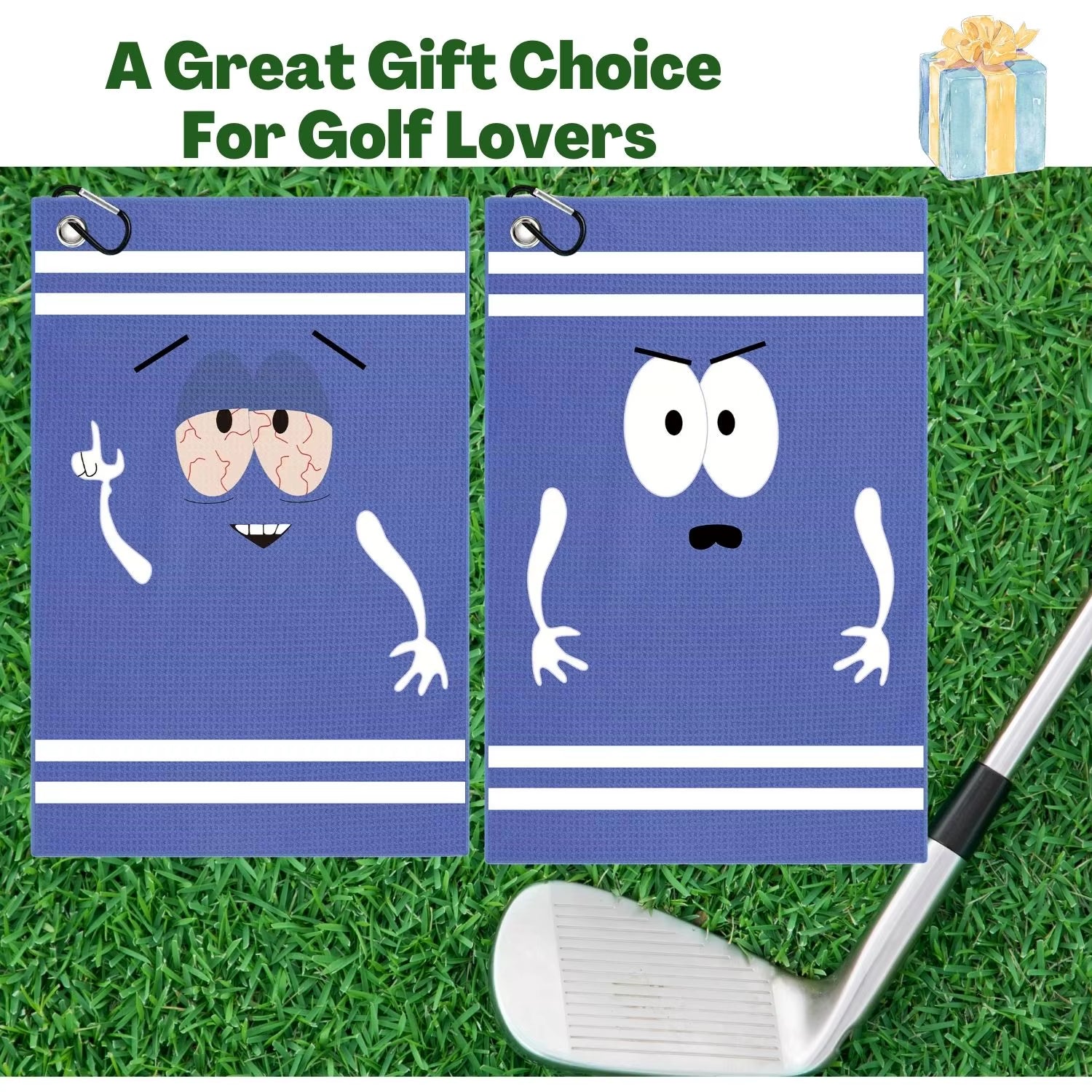 Funny Microfiber Premium Golf Towel,Printed Golf Towels for Golf Bags for Men&Women, Great Golf Accessories for Men Golfers