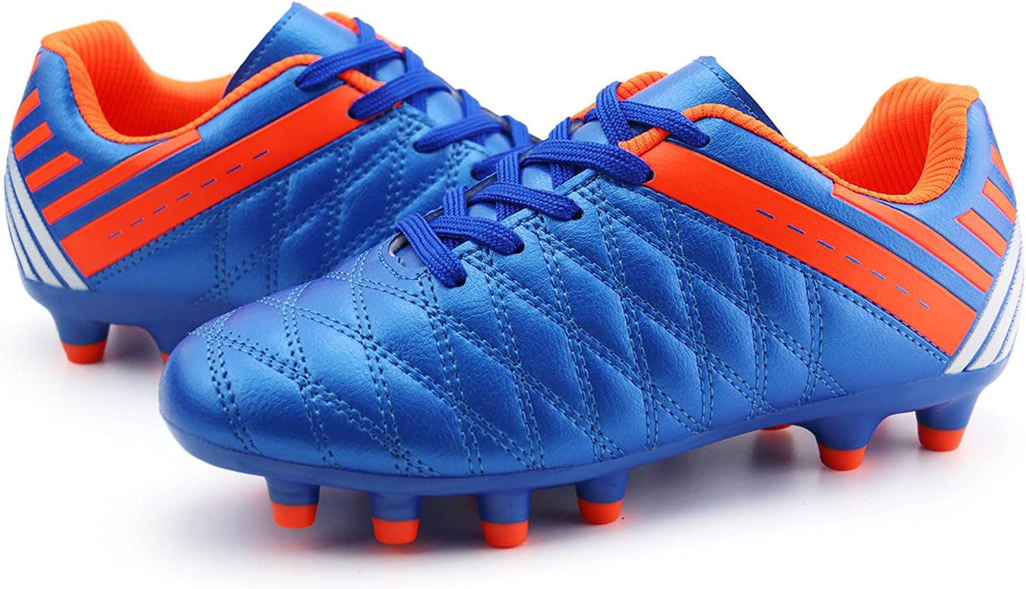 Kids Athletic Soccer Cleats Boys Girls Outdoor Firm Ground Football Shoes