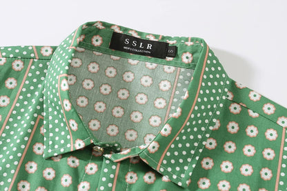 Hawaiian Shirt for Men, Beach Shirts for Men, Tropical Shirts Short Sleeve Floral Casual Button Down