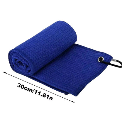 Golf Towel Microfiber Fabric for Golf Lovers Soft Absorbent Golf Club Cleaner Rag Clip Golf Accessories Golf Club Cleaning Towel