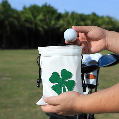 Leather Golf Tee Pouch with Drawstrings - Valuables Bag for Men & Women