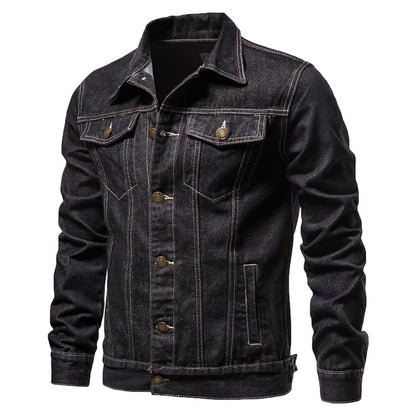 Men Oversized Denim Jacket plus Size Lightweight Button down Lapel Jean Coat Big and Tall Outwear Jackets