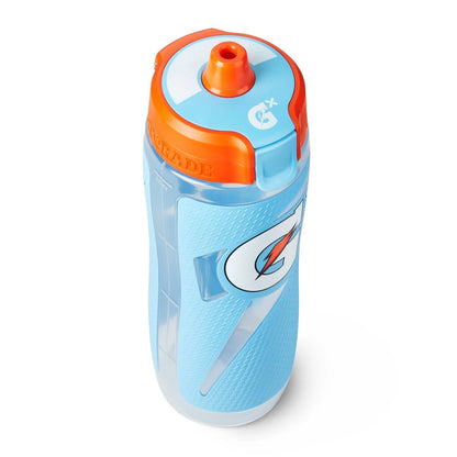 GX Bottle, Refillable Water Bottle, Non Slip, Light Blue, 30 Fl Oz