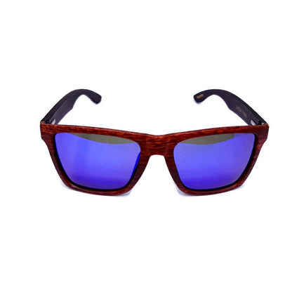 Oak Colored Frames, Bamboo Sunglasses, Blue Polarized Lenses 