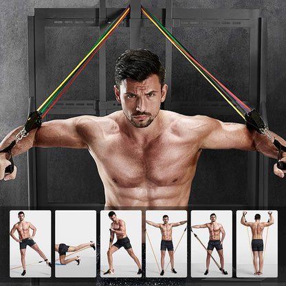 11Pcs Fitness Equipment Resistance Band Set 