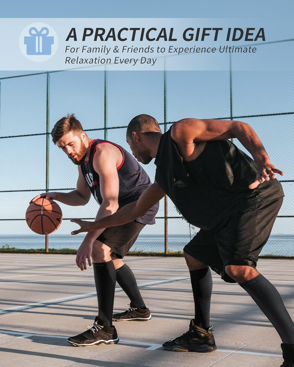 2 Pairs Compression Socks for Men and Women(20-30 Mmhg), Compression Stocking for Flight, Long Shifts, Running