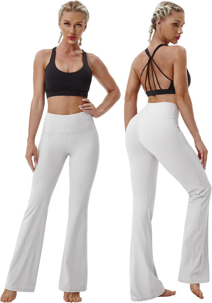 29"/31"/33"/35"/37" 3 Styles Women'S High Waist Bootcut Yoga Pants Basic/Side Pockets Tummy Control Workout Flared