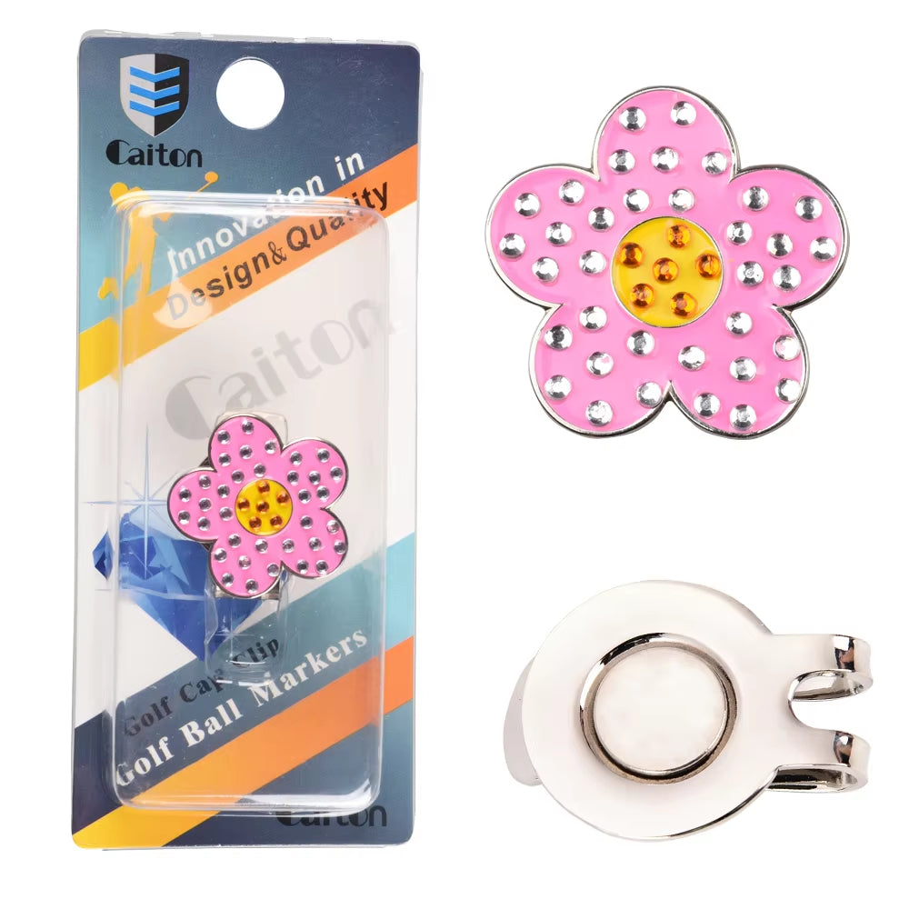 1Pcs Golf Ball Mark+Golf Hat Clip Magnetic Alloy Marker Golf Accessories Golf Cap Clips Golf Training Aids