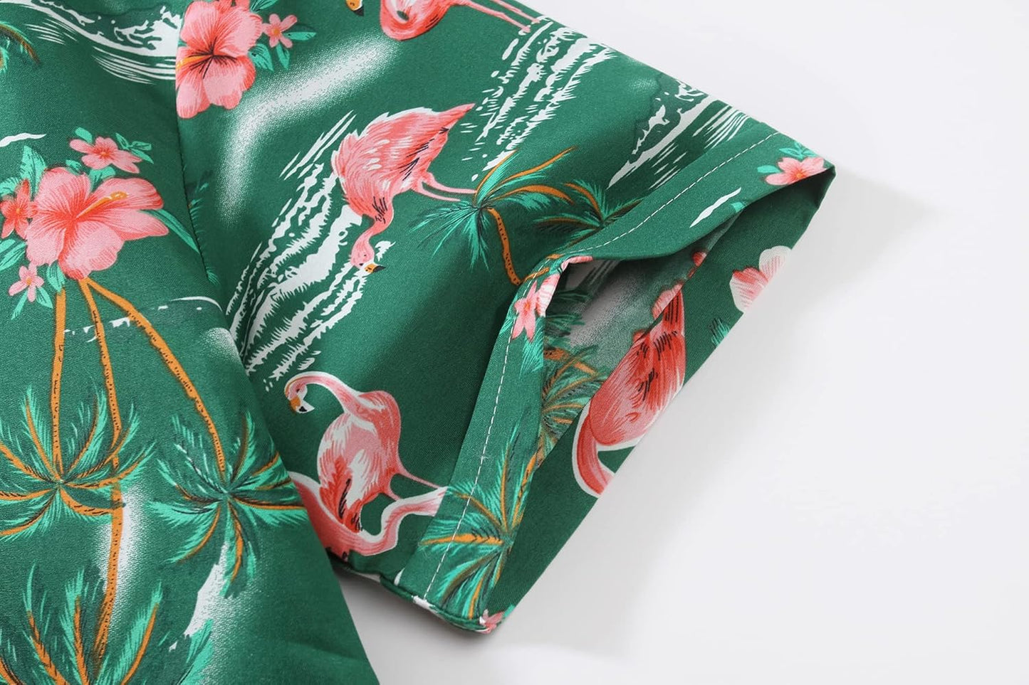 Pack Hawaiian Shirt for Men Flamingo Short Sleeve Casual Button down Shirts Summer Beach Shirt
