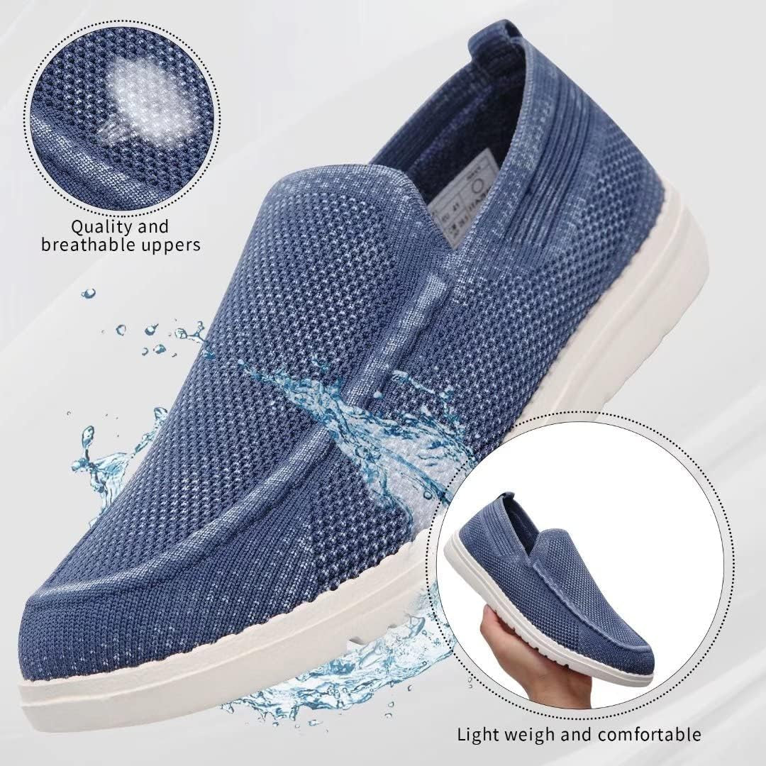 Men Slip on Shoes Loafer with Arch Support Insoles,Men Casual Shoes for Plantar Fasciitis(Blue 9.5)