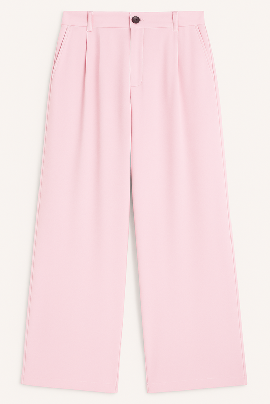 High Waist Baggy Pants,Pink (Size-M)
