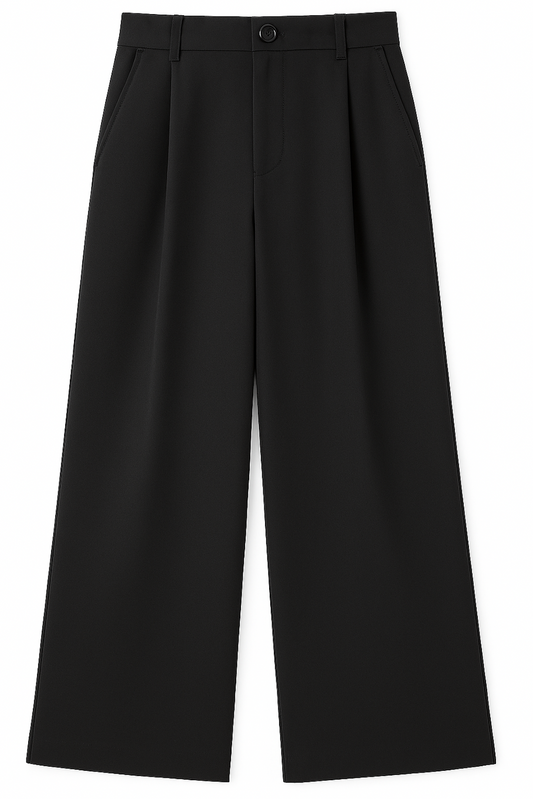 High Waist Baggy Pants,Black (Size-M)