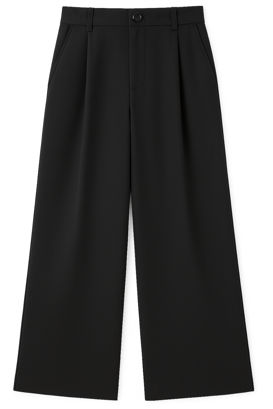 High Waist Baggy Pants,Black (Size-L)