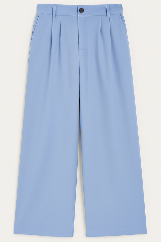 High Waist Baggy Pants,Blue (Size-L)