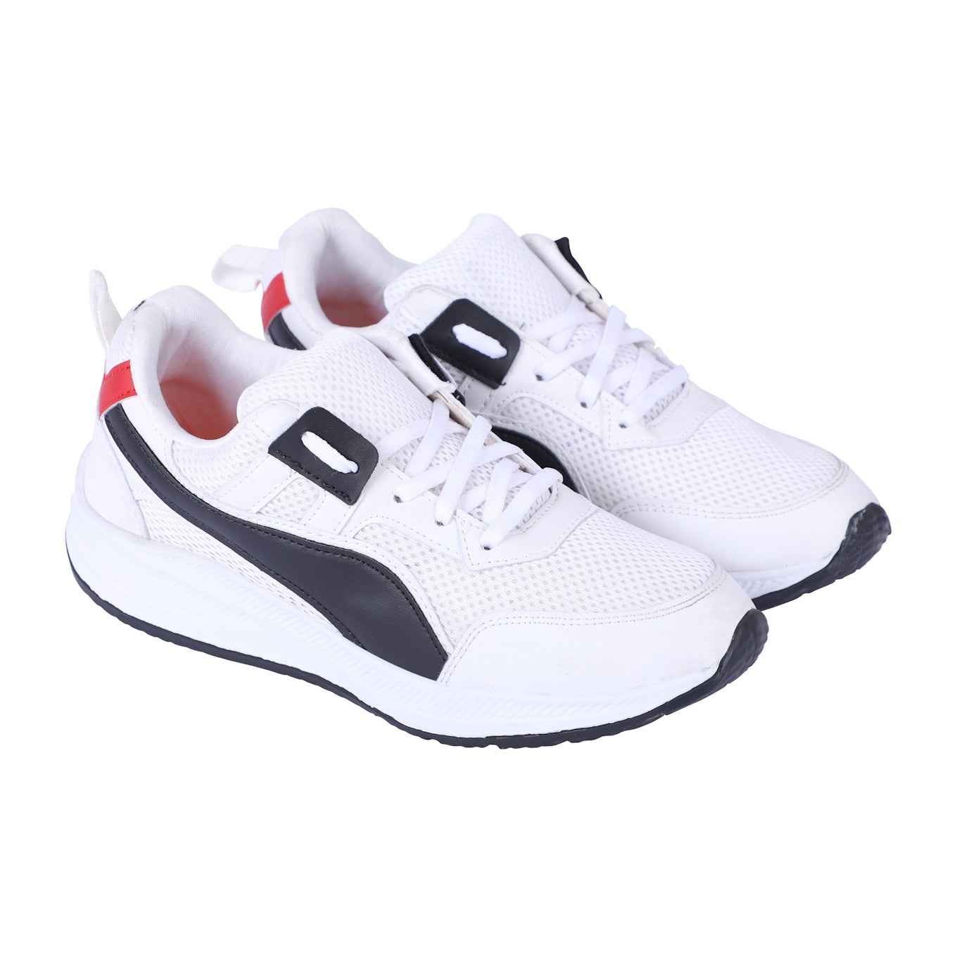 Men Lace Up Running Shoes, White (Size-6 UK)