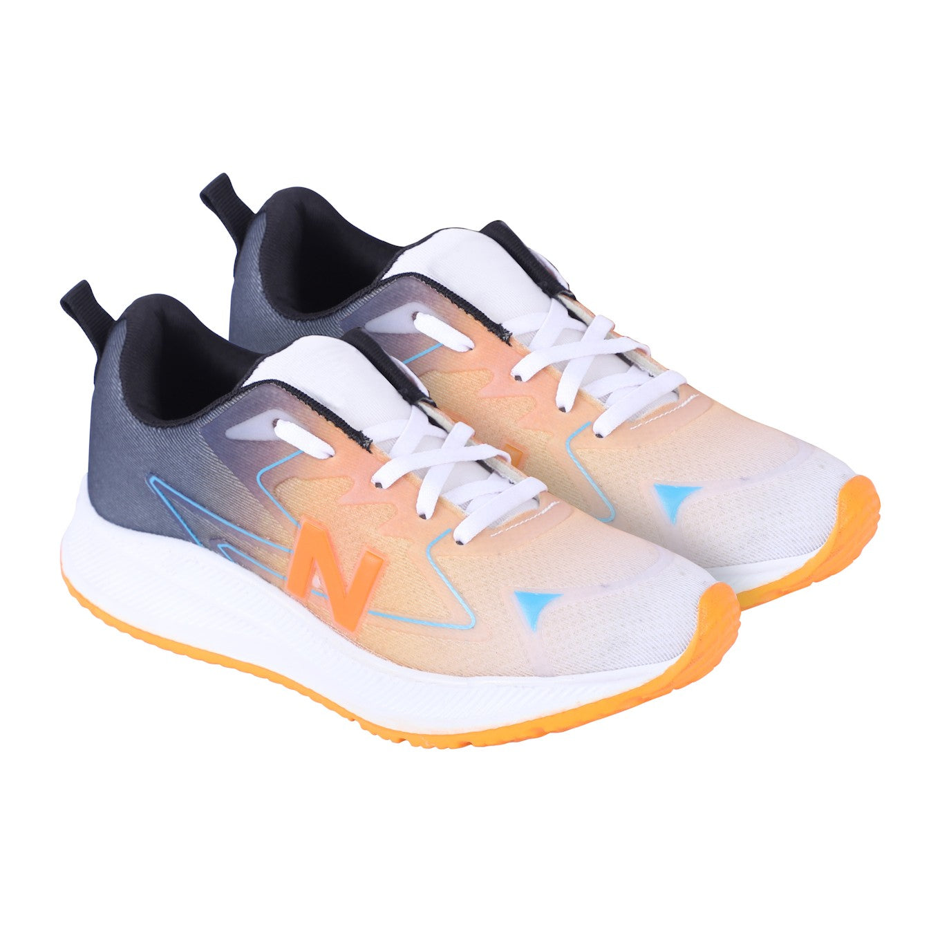 Men Lace Up Running Shoes, Orange (Size-7 UK)