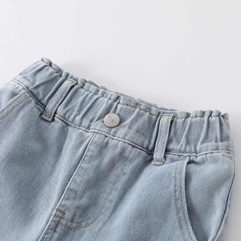 Arrival Autumn Baby Kids Girls Strawberry Pattern Denim Pants