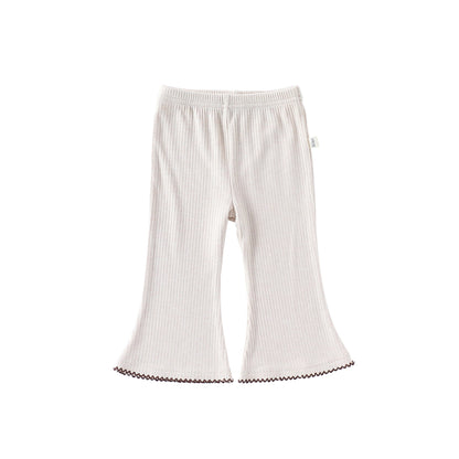 Casual Baby Kids Girls Plain Flared Pants