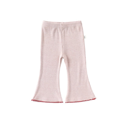 Casual Baby Kids Girls Plain Flared Pants