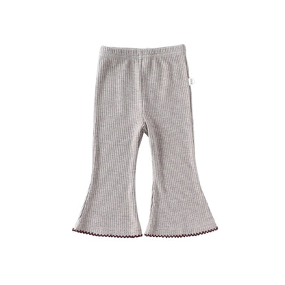 Casual Baby Kids Girls Plain Flared Pants